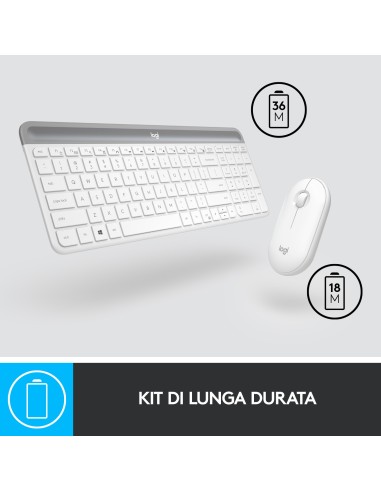 Logitech MK470 Kit Mouse e Tastiera, Layout Italiano Qwerty