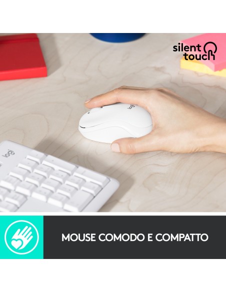 Logitech MK295 Kit Mouse e Tastiera Wireless – Tecnologia SilentTouch, Tastierino Numerico, Tasti Scelta Rapida, Tracciamento