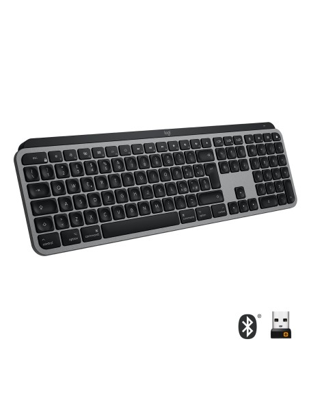 Logitech MX Keys Tastiera Wireless Illuminata Avanzata per Mac, Digitazione Tattile, Tasti Retroilluminati a LED, Bluetooth,