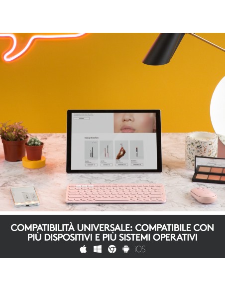 Logitech K380 Multi-Device Tastiera Bluetooth Wireless, Design Easy-Switch, Sottile, Portatile, 2 Anni di Batteria, Funziona