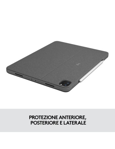 Logitech Combo Touch Custodia con Tastiera per iPad Pro 11 pollici (1a, 2a, 3a gen - 2018, 2020, 2021) - Tastiera