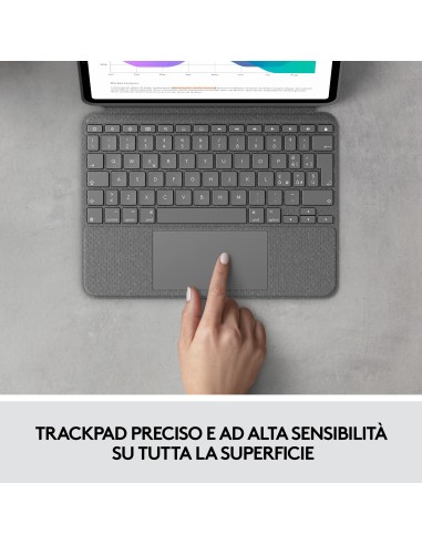 Logitech Combo Touch Custodia con Tastiera per iPad Pro 11 pollici (1a, 2a, 3a gen - 2018, 2020, 2021) - Tastiera
