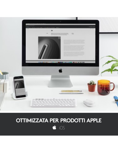 Logitech K380 Tastiera Bluetooth Multidispositivo per Mac, Sottile e Compatta, Easy-Switch fino a 3 Dispositivi, Compatibile