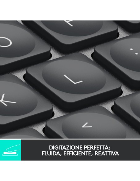 Logitech MX Keys Mini Tastiera Illuminata Wireless, Minimal, Compatta, Bluetooth, Retroilluminata, USB-C, Compatibile con Apple