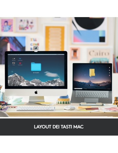 Logitech MX Keys Mini per Mac Tastiera Wireless, Minimal, Compatta, Bluetooth, Tasti Retroilluminati, USB-C, Digitazione