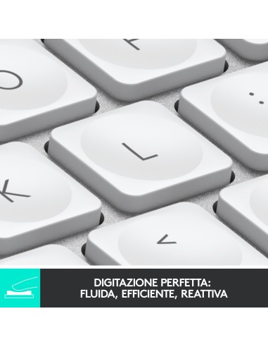 Logitech MX Keys Mini per Mac Tastiera Wireless, Minimal, Compatta, Bluetooth, Tasti Retroilluminati, USB-C, Digitazione