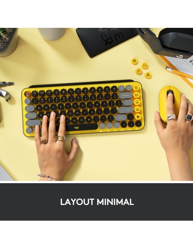 Logitech POP Keys Tastiera Meccanica Wireless con Tasti Emoji Personalizzabili, Design Compatto Durevole, Connettività