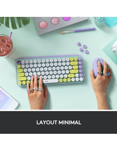 Logitech POP Keys Tastiera Meccanica Wireless con Tasti Emoji Personalizzabili, Design Compatto Durevole, Connettività