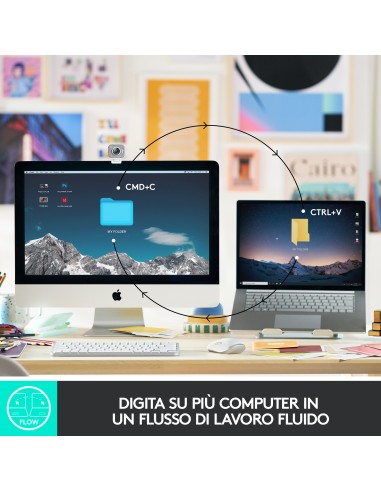 Logitech MX Keys Mini Tastiera Illuminata Wireless, Minimal, Compatta, Bluetooth, Retroilluminata, USB-C, Compatibile con Apple