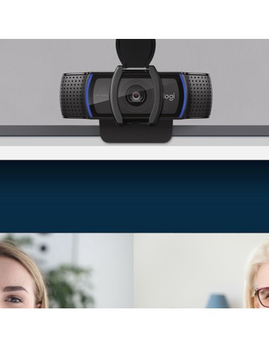 Logitech C920S HD Pro Webcam, Videochiamata Full HD 1080p 30fps, Audio Stereo ‎Chiaro, ‎Correzione Luce HD, Privacy Shutter,