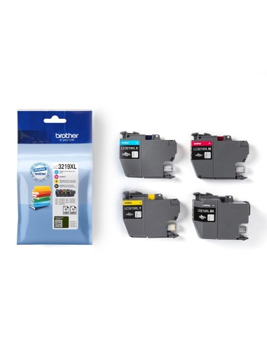 Brother LC3219XLVALBP cartuccia toner 4 pz Originale Nero, Ciano, Magenta, Giallo