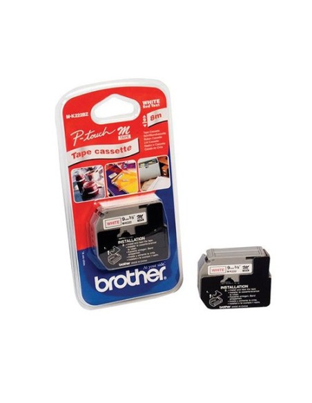 Brother M-K222BZ nastro per etichettatrice Rosso su bianco