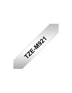 Brother TZe-M921 nastro per etichettatrice Nero su metallizzato