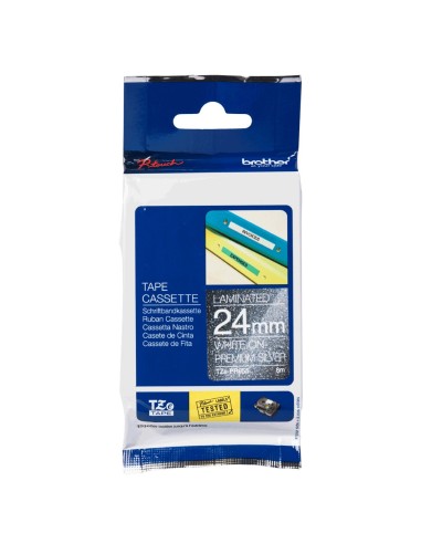 Brother TZe-PR955 nastro per etichettatrice Bianco su argento