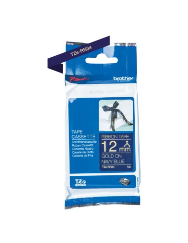 Brother TZE-RN34 nastro per etichettatrice Oro su blu navy