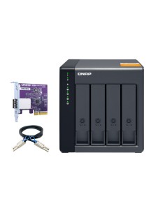 QNAP TL-D400S contenitore di unità di archiviazione Box esterno HDD SSD Nero, Grigio 2.5 3.5" 2