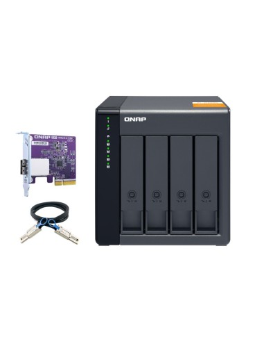 QNAP TL-D400S contenitore di unità di archiviazione Box esterno HDD SSD Nero, Grigio 2.5 3.5"