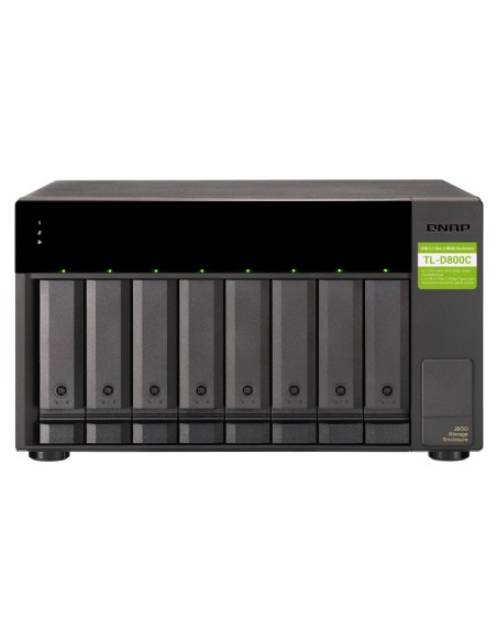 QNAP TL-D800C contenitore di unità di archiviazione Box esterno HDD SSD Nero, Grigio 2.5 3.5"