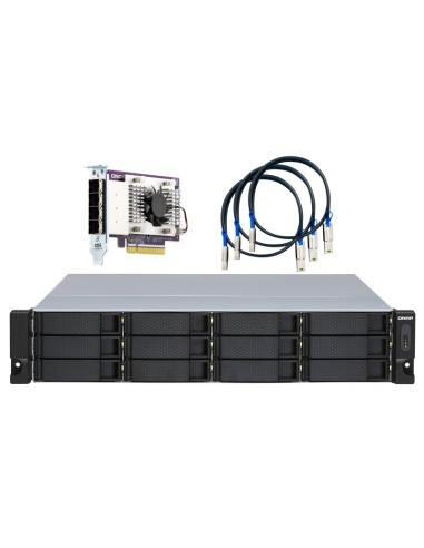 QNAP TL-R1200S-RP contenitore di unità di archiviazione Box esterno HDD SSD Nero, Grigio 2.5 3.5"