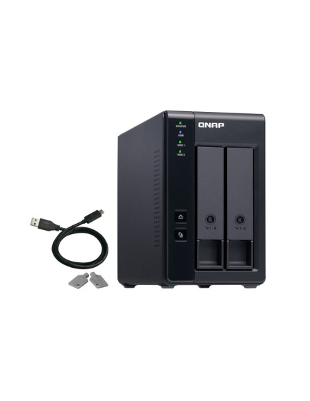 QNAP TR-002 contenitore di unità di archiviazione Box esterno HDD SSD Nero 2.5 3.5"