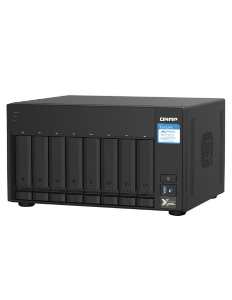 QNAP TS-832PX NAS Tower Collegamento ethernet LAN Alluminio, Nero AL324