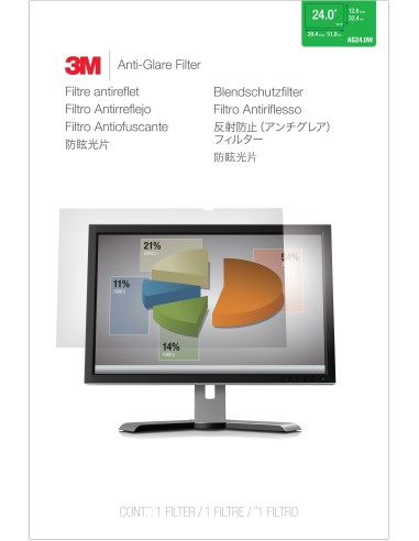 3M Filtro anti-riflesso per monitor 24in, 16 10, AG240W1B