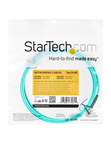 StarTech.com Cavo in Fibra Ottica Multimodale Duplex OM4 LC LC - 100 Gb - 50 125 - LSZH - Turchese da 3m
