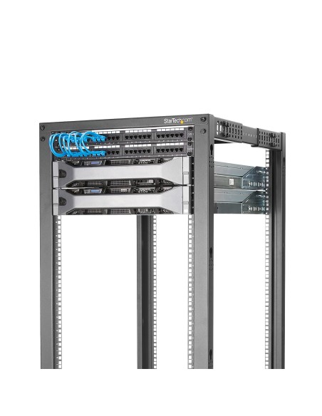 StarTech.com Armadio Server Rack con 4 staffe a Telaio Aperto 25U con profondità regolabile da 59-104cm - Rack per