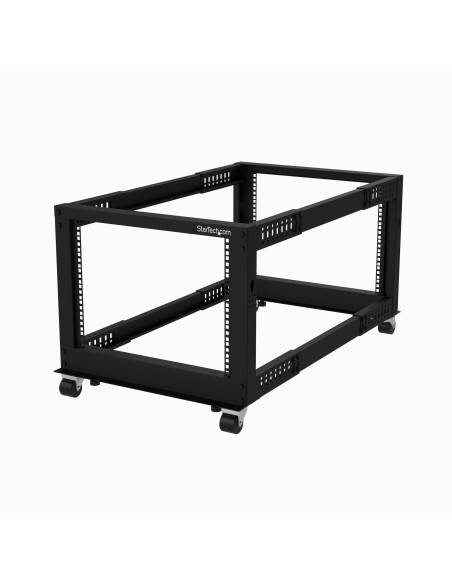 StarTech.com Armadio Server Rack a telaio aperto 8U - Compatto a 4 montanti con profondità regolabile (23-41") - Rack dati per