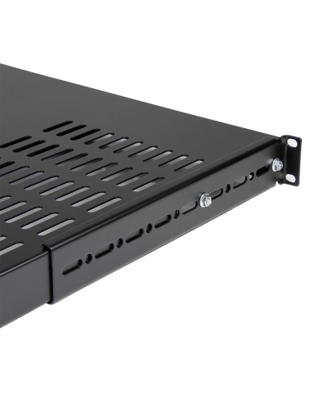 StarTech.com Ripiano per montaggio a rack regolabile con fessure 1U - Robusto ripiano per armadio server rack fisso - 113 kg