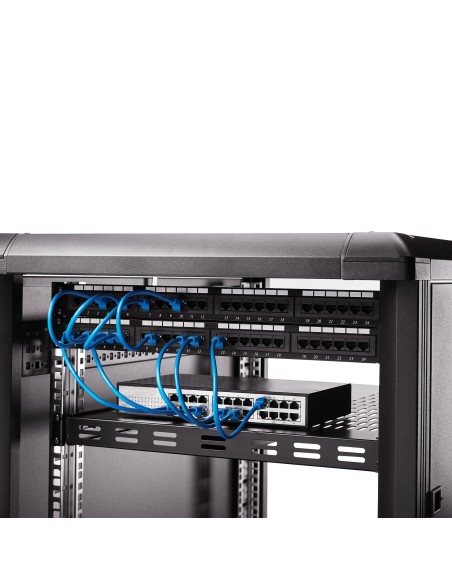 StarTech.com Ripiano per montaggio a rack regolabile con fessure 1U - Robusto ripiano per armadio server rack fisso - 113 kg