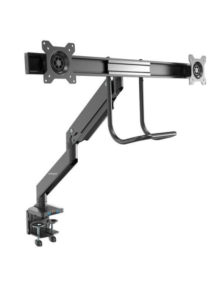 StarTech.com Braccio per doppio monitor da tavolo - 2 porte USB 3.0 - Supporto con morsetto per scrivania