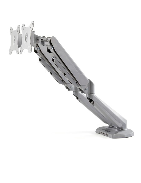 StarTech.com Supporto per due monitor con montaggio su scrivania con pass-through USB a 2 porte integrato