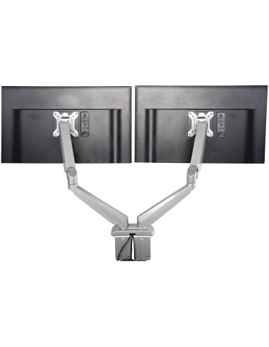 StarTech.com Supporto per due monitor con montaggio su scrivania con pass-through USB a 2 porte integrato