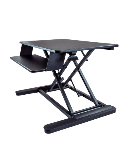 StarTech.com Standing desk per due monitor con vassoio per tastiera - Convertitore per scrivania regolabile in altezza - Ampia