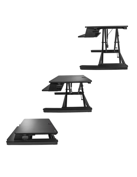 StarTech.com Standing desk per due monitor con vassoio per tastiera - Convertitore per scrivania regolabile in altezza - Ampia