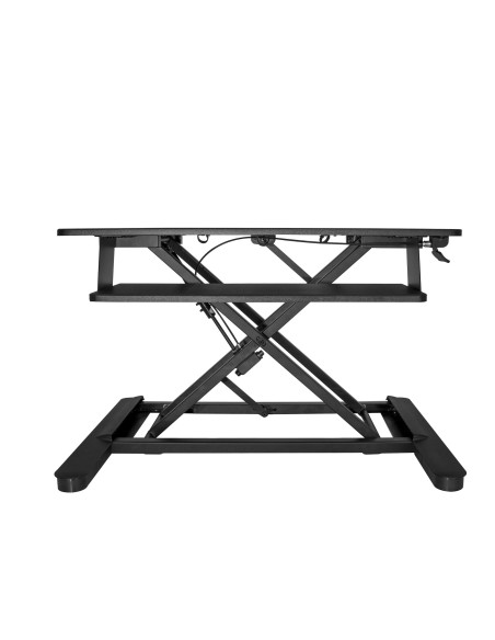 StarTech.com Standing desk per due monitor con vassoio per tastiera - Convertitore per scrivania regolabile in altezza - Ampia