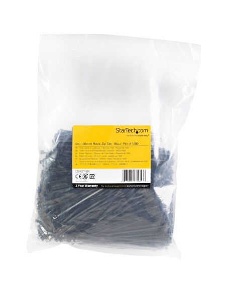 StarTech.com Fascetta Fermacavi da 10cm - Fascetta in Plastica Stringicavo Larga 2mm, Diametro del Fascio 22mm, Resistenza alla