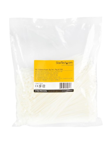 StarTech.com Fascette fermacavo riutilizzabili da 15 cm - 3 mm di larghezza, 55mm di diametro del fascio e resistenza alla