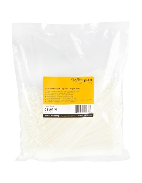 StarTech.com Fascette fermacavo riutilizzabili da 15 cm - 3 mm di larghezza, 55mm di diametro del fascio e resistenza alla