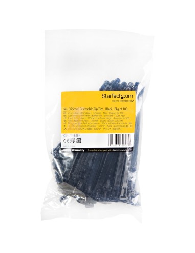 StarTech.com Fascette fermacavo riutilizzabili da 12 cm - 7 mm di larghezza, 30 mm di diametro del fascio e resistenza alla