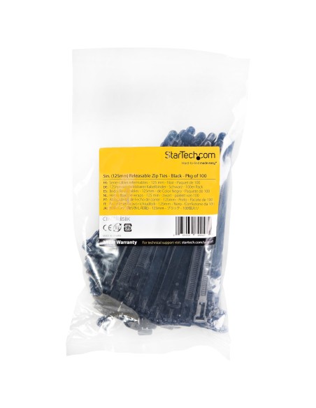 StarTech.com Fascette fermacavo riutilizzabili da 12 cm - 7 mm di larghezza, 30 mm di diametro del fascio e resistenza alla