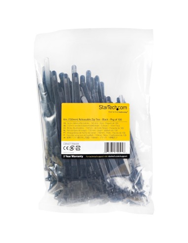 StarTech.com Fascette fermacavo riutilizzabili da 15 cm - 7 mm di larghezza, 35 mm di diametro del fascio e resistenza alla