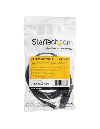 StarTech.com Cavo da USB C a DisplayPort 1.4 da 2m - Cavo 8K 60Hz 4K - Cavo adattatore video bidirezionale da DP a USB-C o da