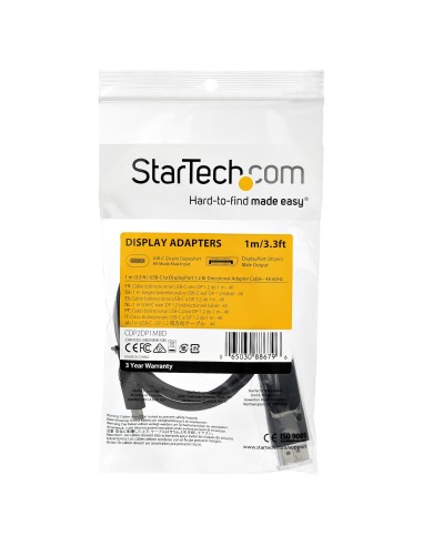 StarTech.com Cavo adattatore da USB C a DisplayPort 1.2 da 1m - Cavo video bidirezionale da DP a USB-C o USB-C a DP 4K 60Hz -