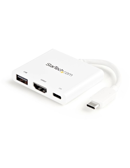 StarTech.com Adattatore Multifunzione USB-C a HDMI 4k con Power Delivery e porta USB-A - Bianco