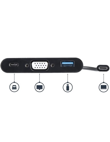 StarTech.com Adattatore Multifunzione USB-C a VGA con porta USB-A e Power Delivery