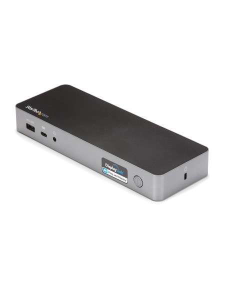 StarTech.com Dock USB-C e USB-A - Laptop Docking Station ibrida universale con doppio monitor 4K60Hz HDMI e DisplayPort - USB