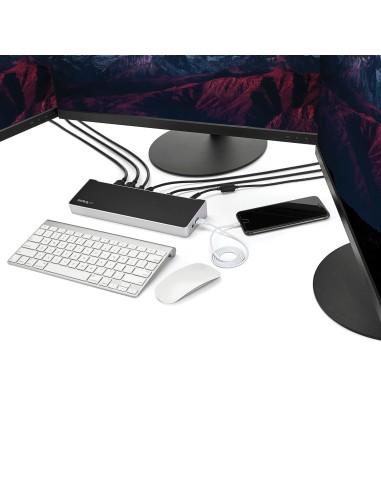 StarTech.com Dock per triplo Monitor 4K USB-C con 5x porte USB 3.0 - PD 100W
