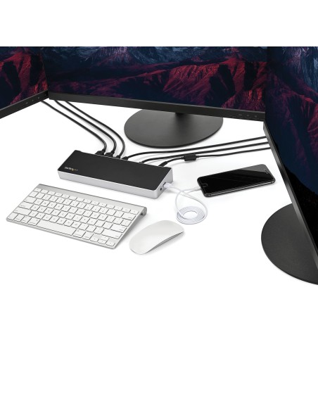 StarTech.com Dock per triplo Monitor 4K USB-C con 5x porte USB 3.0 - PD 100W